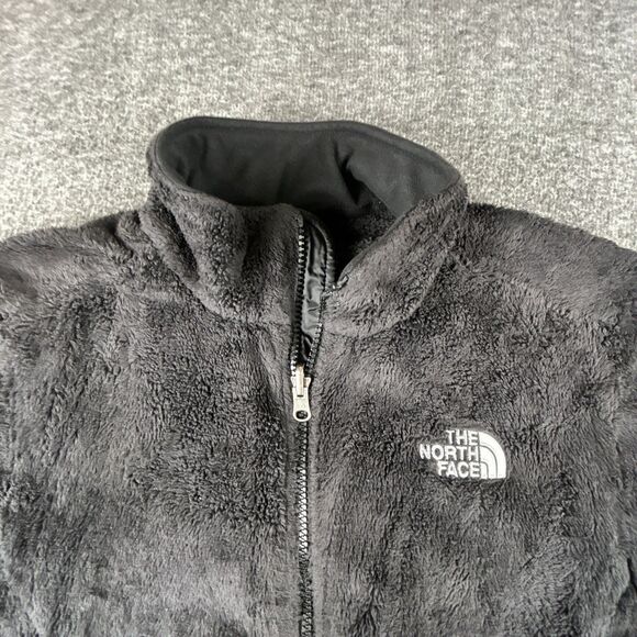 North Face Osito Fleece Jacket Womens Sz M Full Zip Black Plush Silken Raschel - Picture 3 of 9